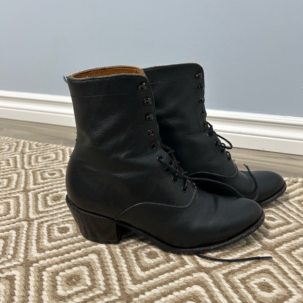 Elegant Black Lace-Up Boots for Women